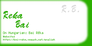 reka bai business card
